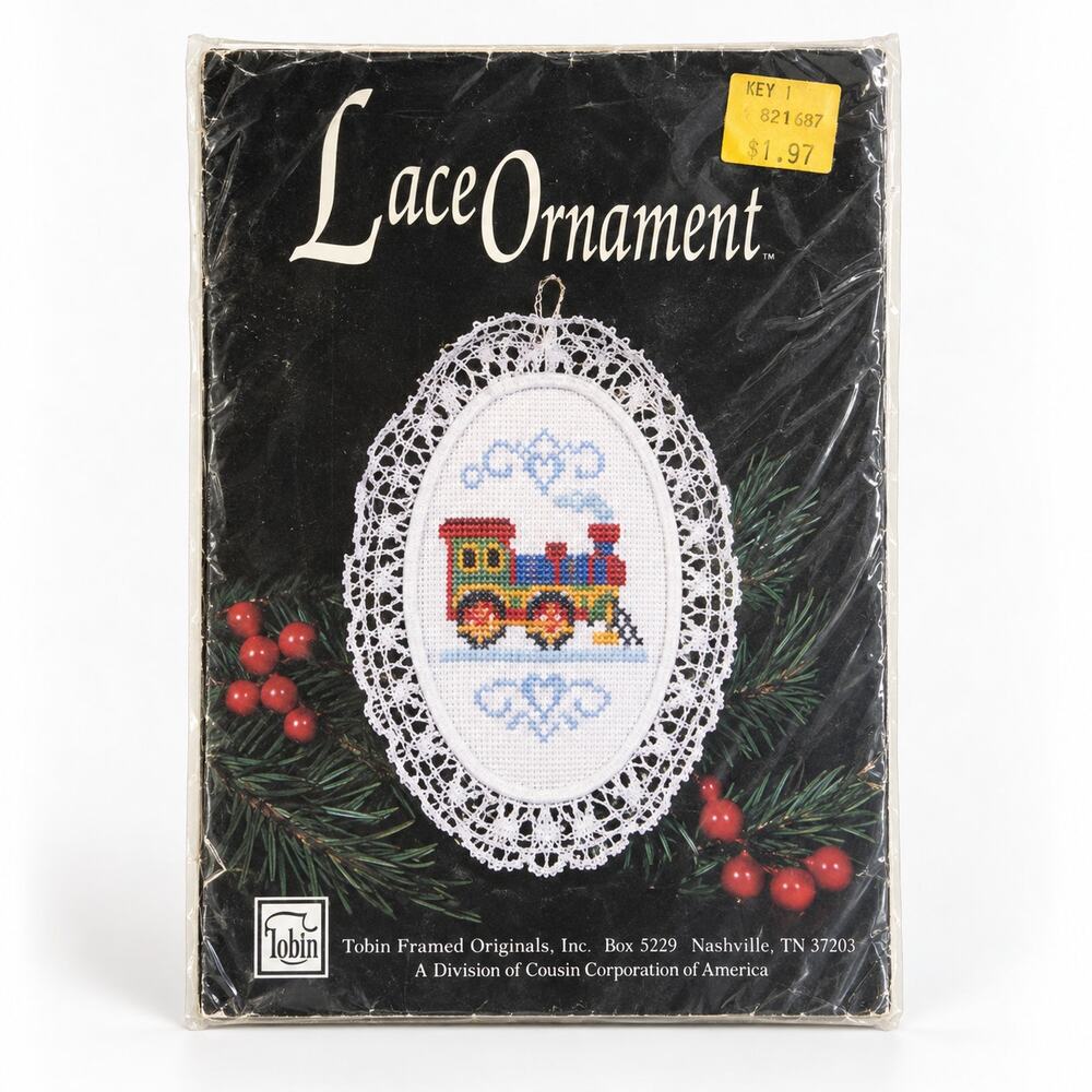 Vintage Designs For Needle Lace Ornament Cross Stitch Kit 1992 #1227 Train